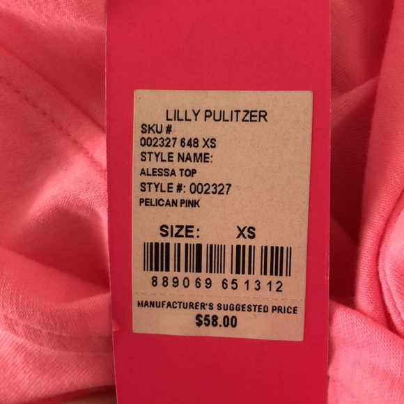 Lilly Pulitzer Hot Pink Ruffle Top // New With Tags NWT - Picture 7 of 7